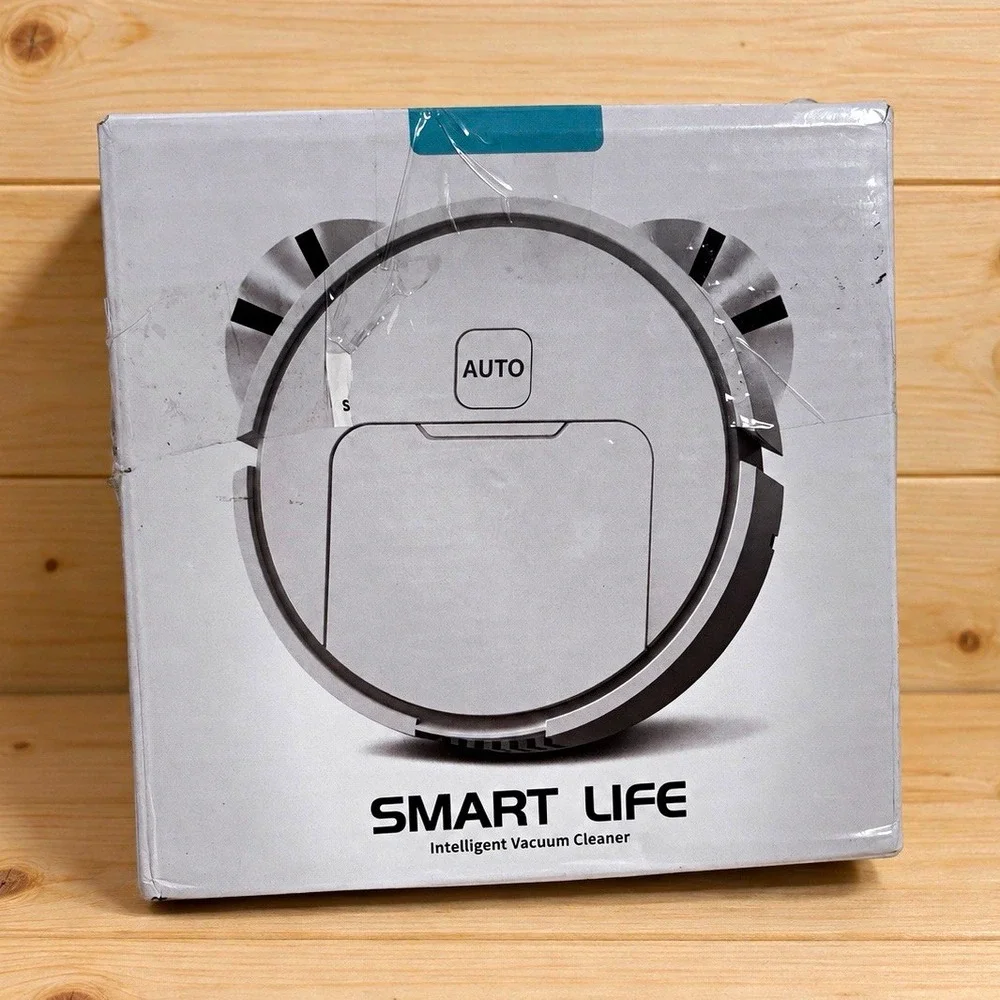 Smart Life Robotic Bagless Vacuum Cleaner, Black, USB Cable, Mop Pad, Brush[D]